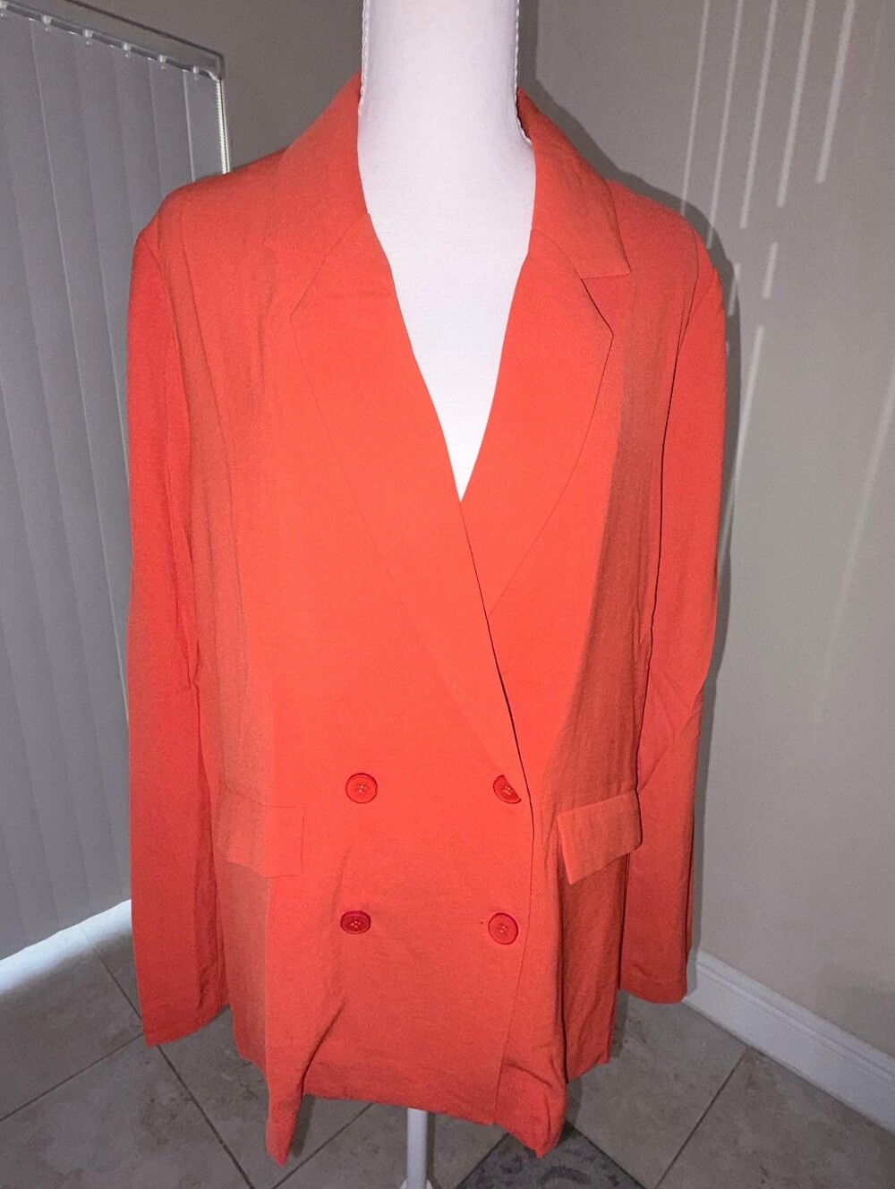 NWT Sugarlips Rust Orange Oversized Single Button Blazer Jacket in Small